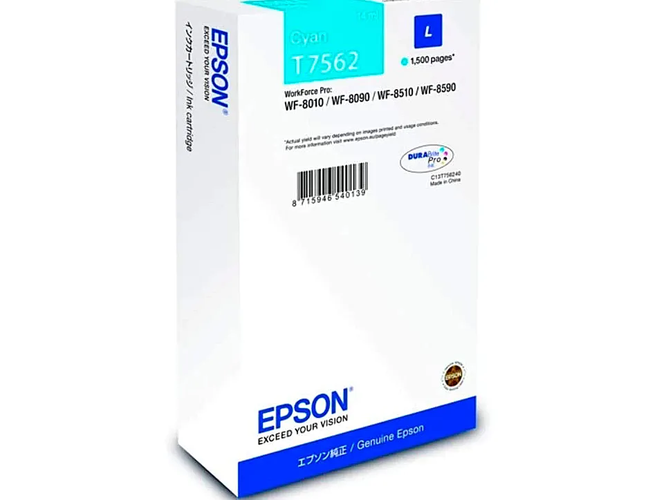 Cartouche jet encre epson t7561 hc original c13t75614010 couleur cyan