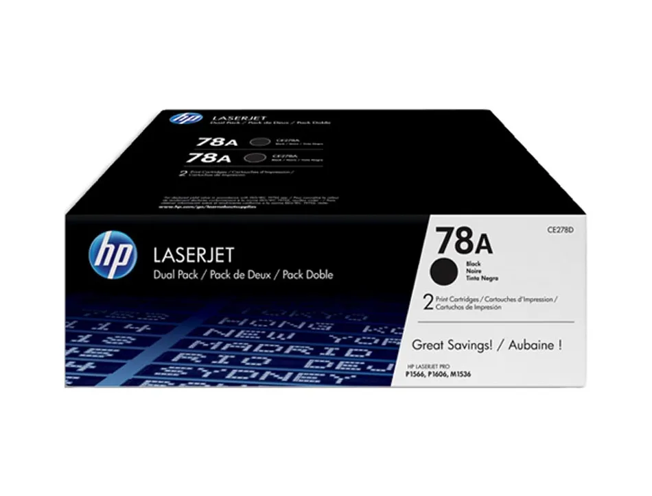 Cartouche laser hp ce278ad bi-pack