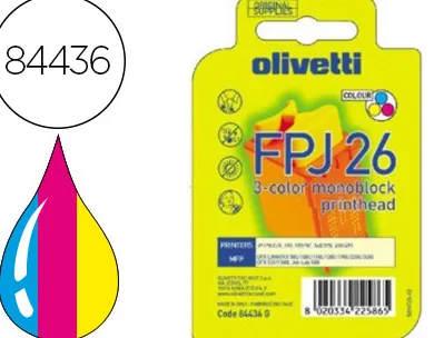 Cartouche olivetti jet d'encre 84436 3 couleurs cyan magenta jaune 150p