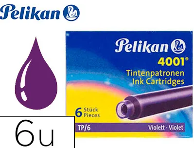 Cartouche pelikan courte standard violet étui 6 unités