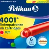 Cartouche pelikan courte standard rouge étui 6 unités