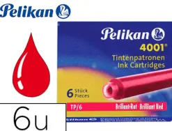 Cartouche pelikan courte standard rouge étui 6 unités