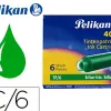 Cartouche pelikan courte standard vert étui 6 unités