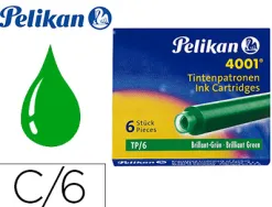 Cartouche pelikan courte standard vert étui 6 unités