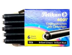 Cartouche pelikan courte standard noir étui 6 unités