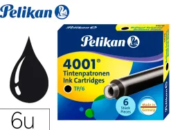 Cartouche pelikan courte standard noir étui 6 unités