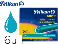 Cartouche pelikan courte standard turquoise étui 6 unités
