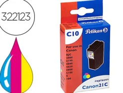 Cartouche pelikan jet d'encre compatible imprimantes canon bci21c encre 3 couleurs cyan magenta jaune
