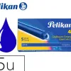 Cartouche pelikan longue standard encre bleue effaçable étui 5 unités