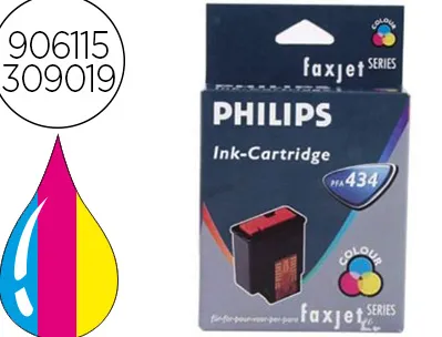 Cartouche philips jet d'encre pfa434 3 couleurs cyan magenta jaune 150p