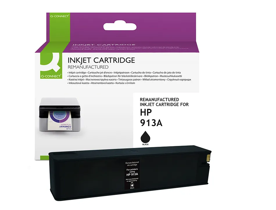 Cartouche q-connect jet d'encre compatible hp 913a 3800p coloris noir