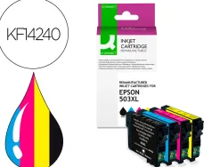 Cartouche q-connect jet d'encre compatible epson 503xl couleur noir/cyan/magenta/jaune pack