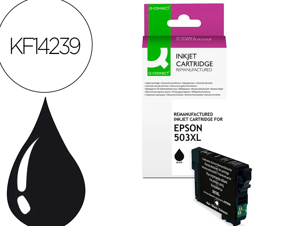Cartouche q-connect jet d'encre compatible epson 503xl 900p couleur noir