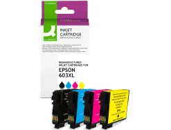 Cartouche q-connect jet d'encre compatible epson 603xl couleur noir/cyan/magenta/jaune pack