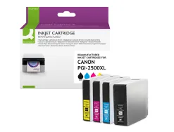 Cartouche q-connect jet d'encre compatible canon pgi-2500xl coloris noir/cyan/magenta/jaune pack