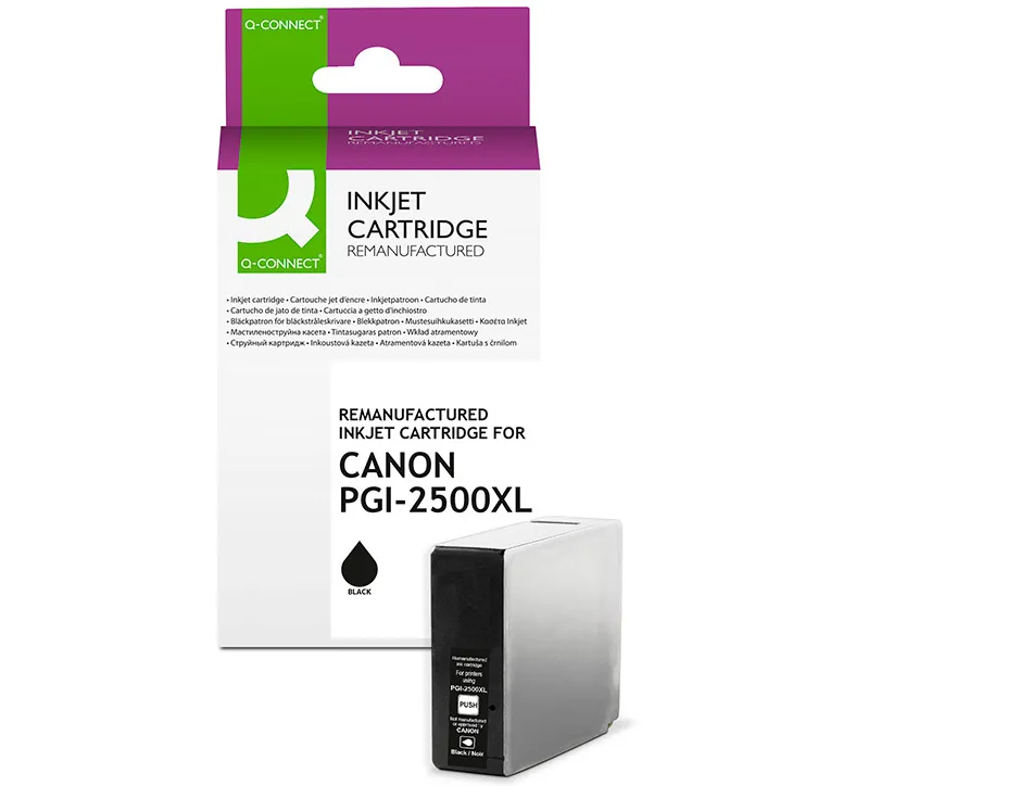 Cartouche q-connect jet d'encre compatible canon pgi-2500xl 2800p coloris noir