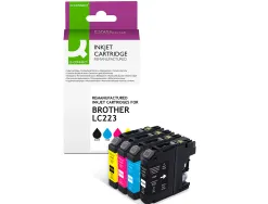 Cartouche q-connect jet d'encre compatible brother lc223 coloris noir/cyan/magenta/jaune pack