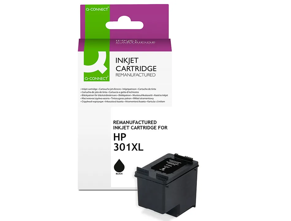 Cartouche q-connect jet d'encre compatible hp 301xl 550p couleur noir