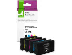 Cartouche q-connect jet d'encre compatible hp 963xl 2000p-1600p couleur noir/cyan/magenta/jaune pack