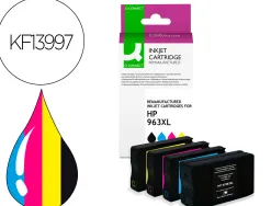 Cartouche q-connect jet d'encre compatible hp 963xl 2000p-1600p couleur noir/cyan/magenta/jaune pack