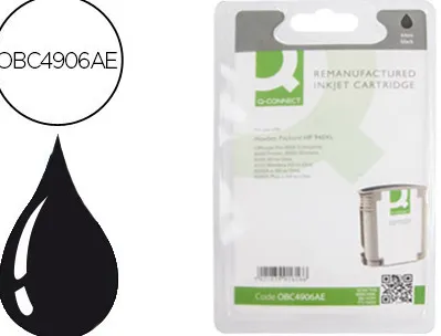 Cartouche q-connect jet d'encre compatible imprimantes hp c4906ae couleur noir 2200p