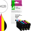 Cartouche q-connect jet d'encre compatible epson 16xl couleur noir/cyan/magenta/jaune pack