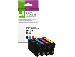 Cartouche q-connect jet d'encre compatible epson 16xl couleur noir/cyan/magenta/jaune pack
