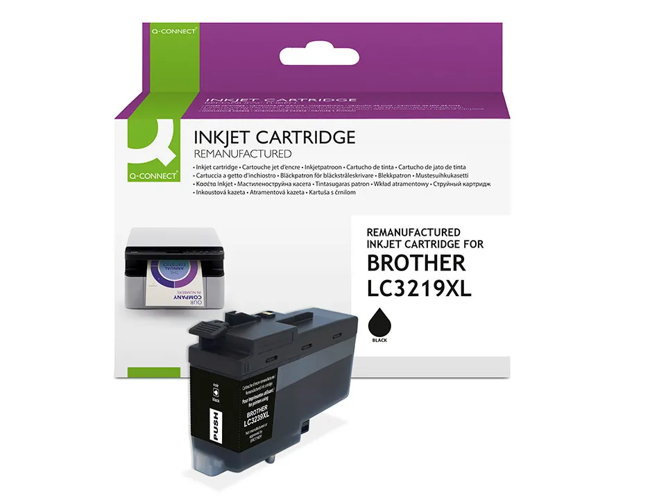 Cartouche q-connect jet d'encre compatible brother lc3239xl 6000p coloris noir