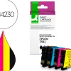 Cartouche q-connect jet d'encre compatible epson 29xl couleur noir/cyan/magenta/jaune pack