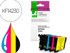 Cartouche q-connect jet d'encre compatible epson 29xl couleur noir/cyan/magenta/jaune pack