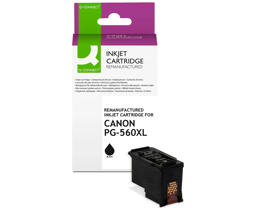 Cartouche q-connect jet d'encre compatible canon pg-560xl 750p couleur noir