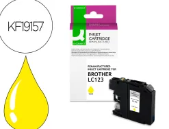 Cartouche q-connect jet d'encre compatible brother lc123 1000p coloris jaune