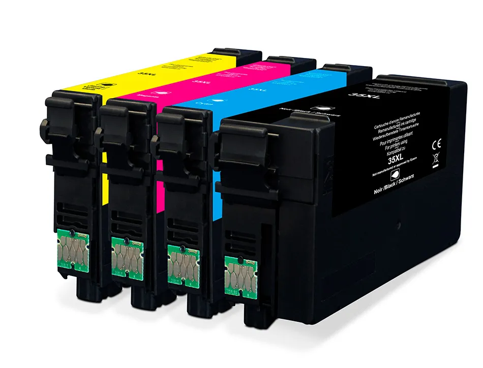 Cartouche q-connect jet d'encre compatible epson 35xl couleur noir/cyan/magenta/jaune pack