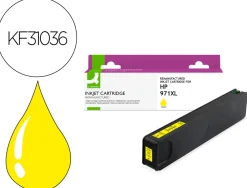 Cartouche q-connect jet d'encre compatible hp971xl 7200p coloris jaune