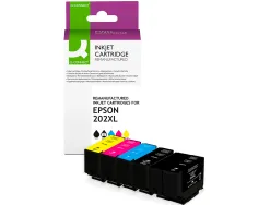 Cartouche q-connect jet d'encre compatible epson 202xl couleur noir/cyan/magenta/jaune pack