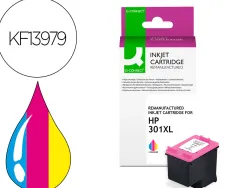 Cartouche q-connect jet d'encre compatible hp 301xl 340p couleur cyan/magenta/jaune