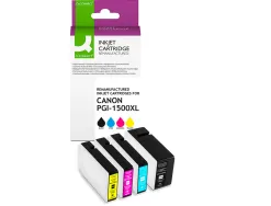 Cartouche q-connect jet d'encre compatible canon pgi-1500xl coloris noir/cyan/magenta/jaune pack