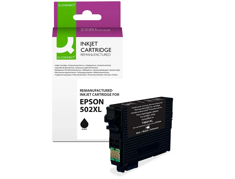 Cartouche q-connect jet d'encre compatible epson 502xl 800p couleur noir