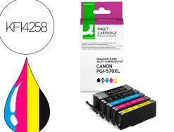 Cartouche q-connect jet d'encre compatible canon pgi-570xl-571xl couleur noir x2/cyan/magenta/jaune pack 5