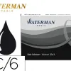 Cartouche waterman courte standard encre noire étui 6 unités