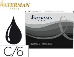 Cartouche waterman courte standard encre noire étui 6 unités