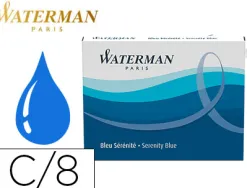 Cartouche waterman longue standard encre bleue effaçable étui 8 unités
