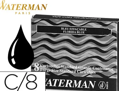 Cartouche waterman longue standard encre noire étui 8 unités