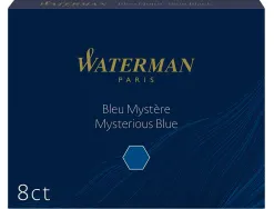 Cartouche waterman longue standard encre bleue noire étui 8 unités