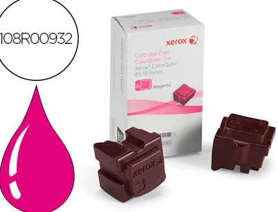 Cartouche xerox encre solide 108r00932 pour colorqube 8570 8580 couleur magenta 4400p pack 2 unités