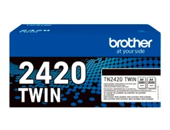 Cartouches brother jet d'encre noir tn2420 2x3000p pack de 2