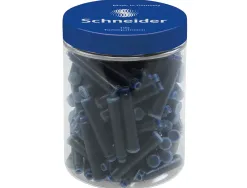 Cartouches schneider courtes internationales encre coloris bleu pot de 100 unit s