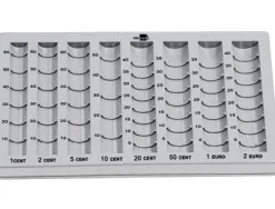 Casier monnayeur liderpapel plastique grande résistance 8 colonnes hauteur 24/35mm 155x280mm 200g