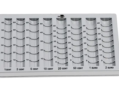 Casier monnayeur liderpapel plastique grande résistance 8 colonnes hauteur 24/35mm 155x280mm 200g