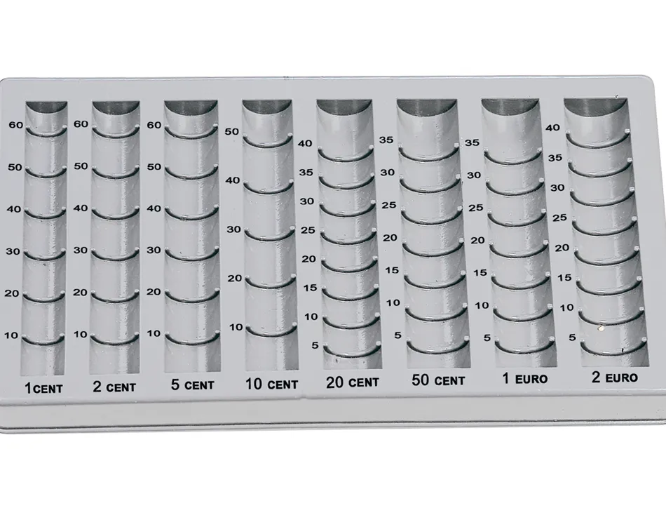 Casier monnayeur liderpapel plastique grande résistance 8 colonnes hauteur 24/35mm 155x280mm 200g